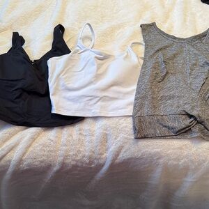 Set of Black, White, and Gray Tank Tops